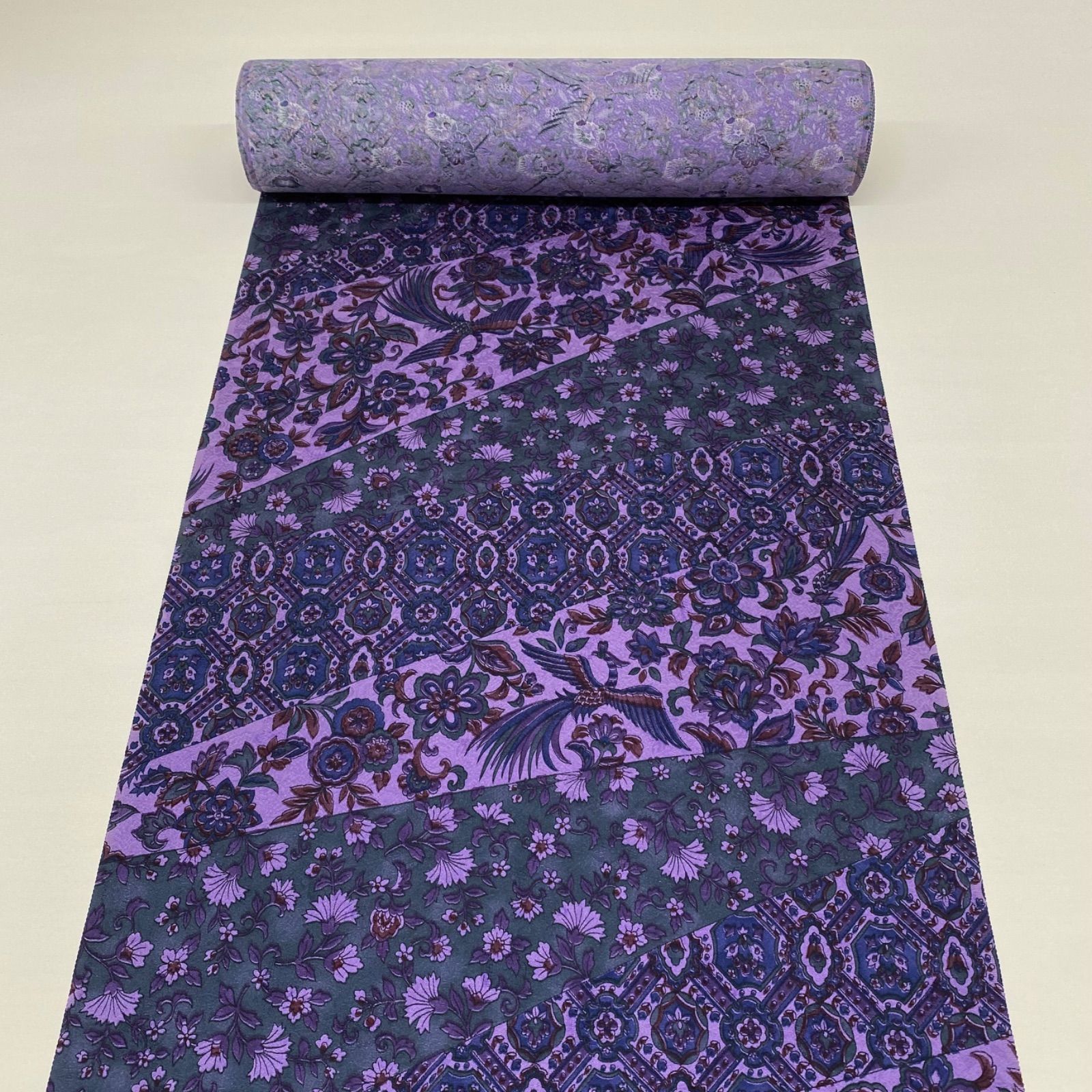 小紋 京友禅 更紗 紋意匠 鳥 反物 正絹 T9033