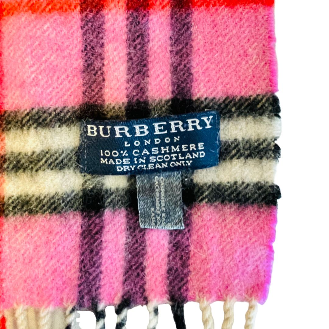 BURBERRY バーバリー カシミヤ100% マフラー ピンク A668 - メルカリ