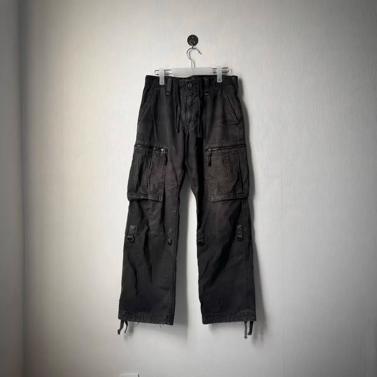 パンク 00 s y2k ロックシーク ギャル ウォッシュ ダメージ ポケット バルーン カーゴパンツ