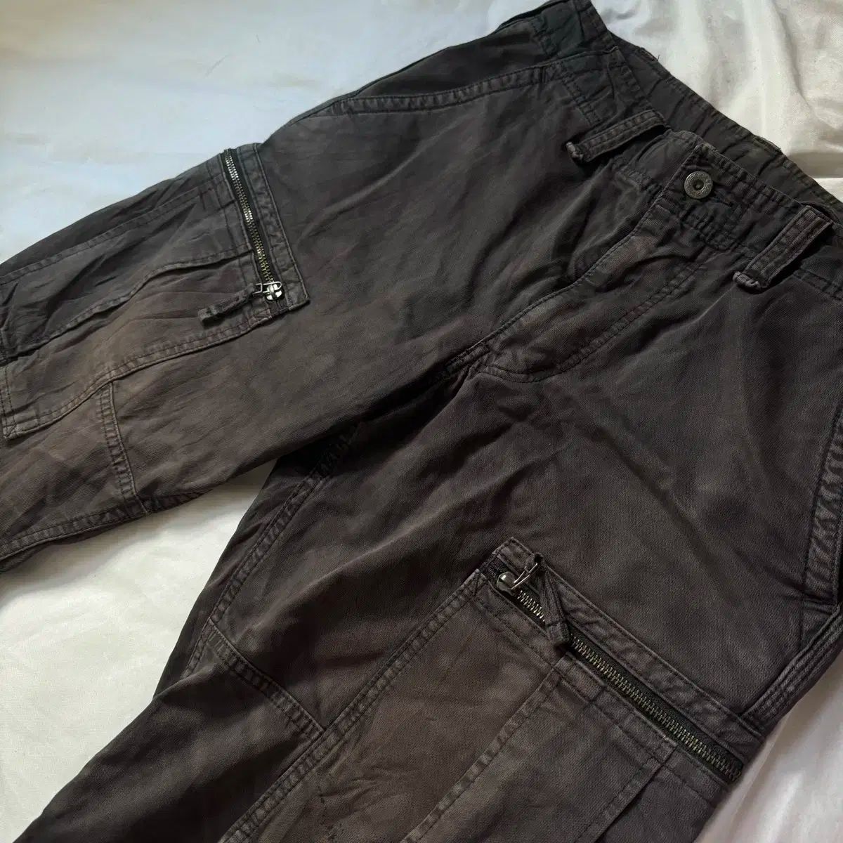 パンク 00 s y2k ロックシーク ギャル ウォッシュ ダメージ ポケット バルーン カーゴパンツ