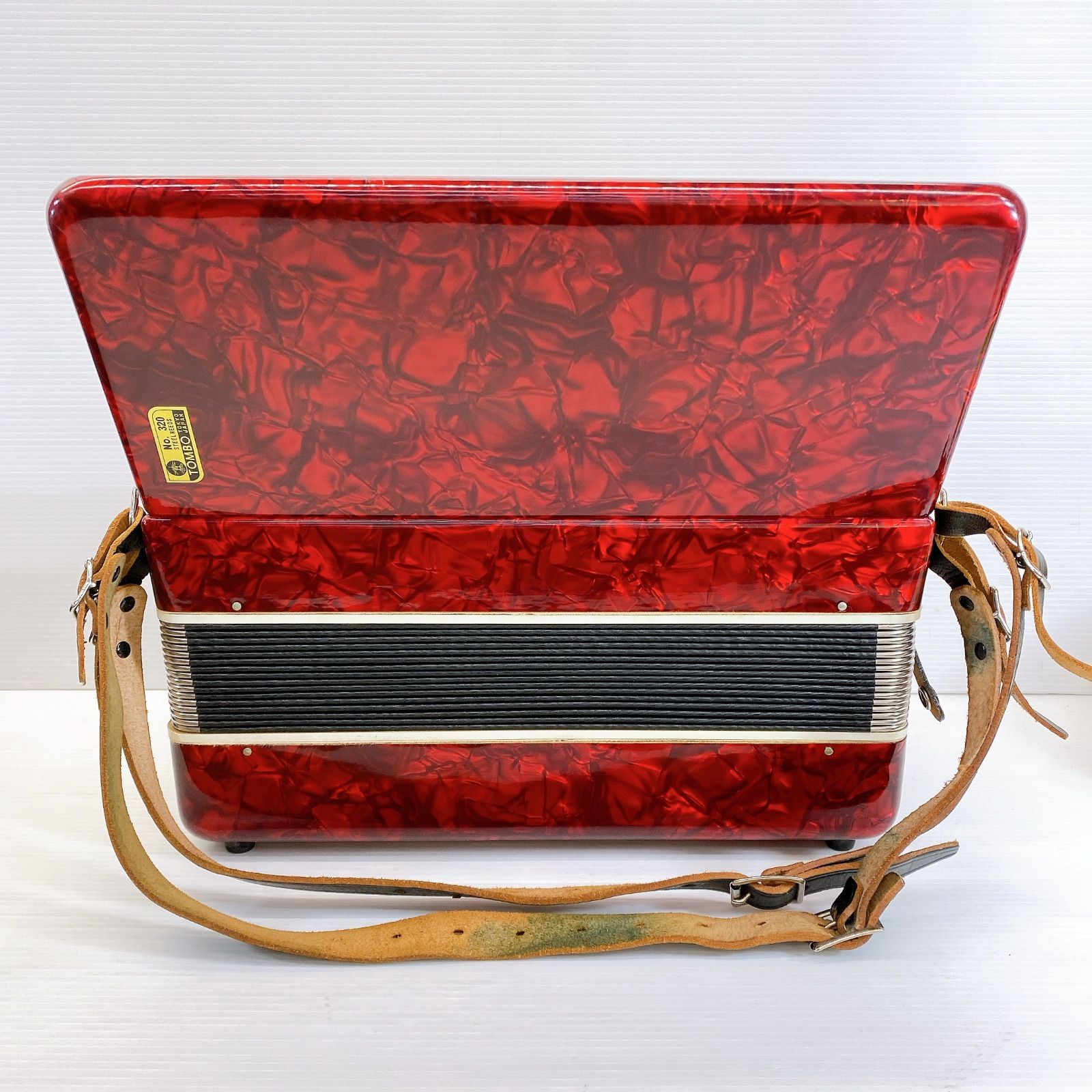 TOMBO SOPRANO ソプラノ アコーディオン 320 32鍵盤 レッド ハードケース付き 音出し 済み 現状品 ハードケース付き