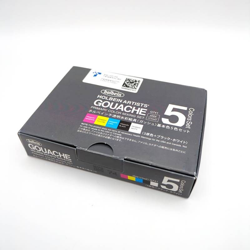 Holbein artists gouache Holbein 不透明水彩 ホルベイン ホルベイン 不透明水彩絵具 ガッシュ G741 基本色5色セット 15ml 新品未開封 Holbein Designers Gouache 水彩 絵の具 セット 画材 絵画 アート - メルカリ