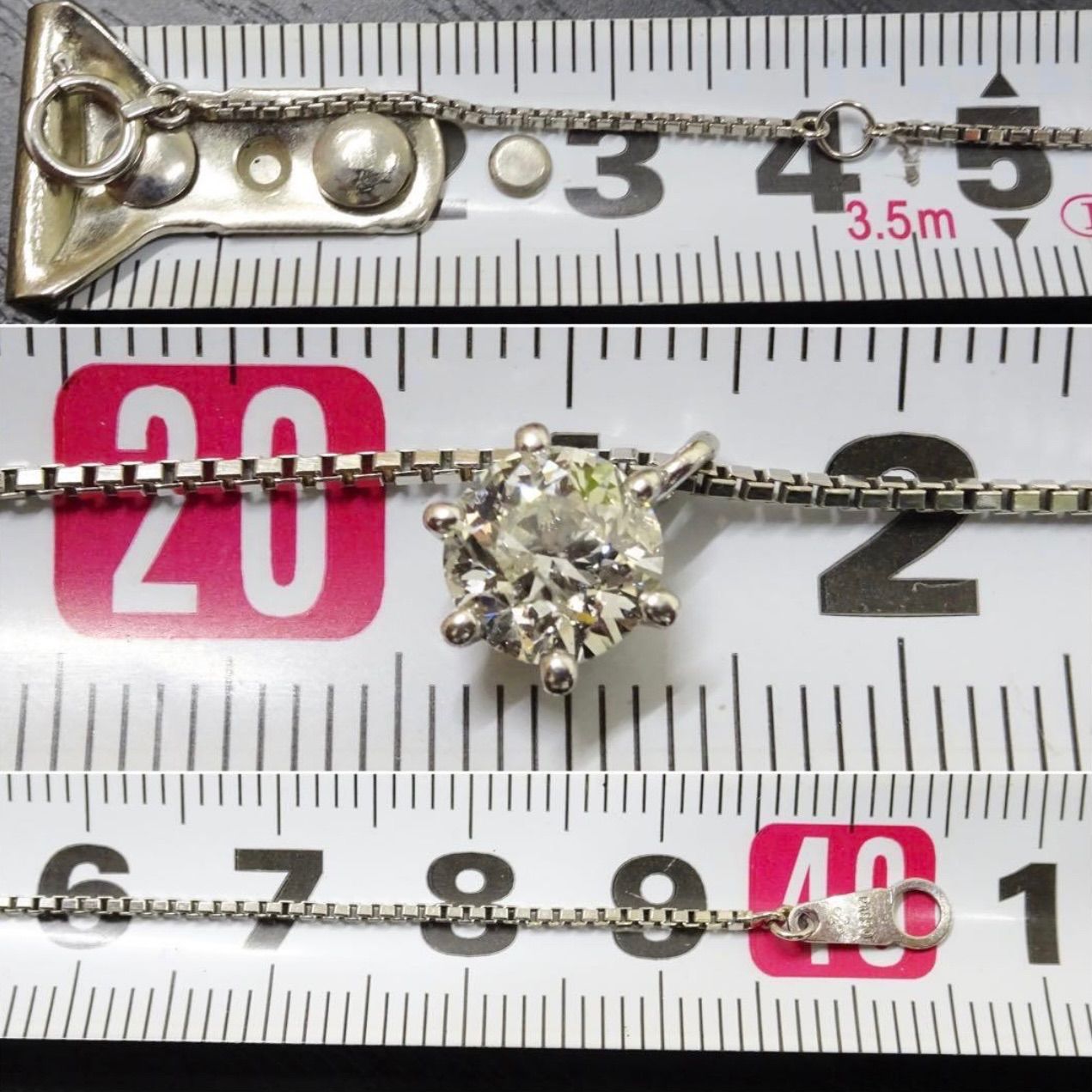 定価80万円 ジュエリーマキ pt850 プラチナ 大粒 天然ダイヤモンド1.02