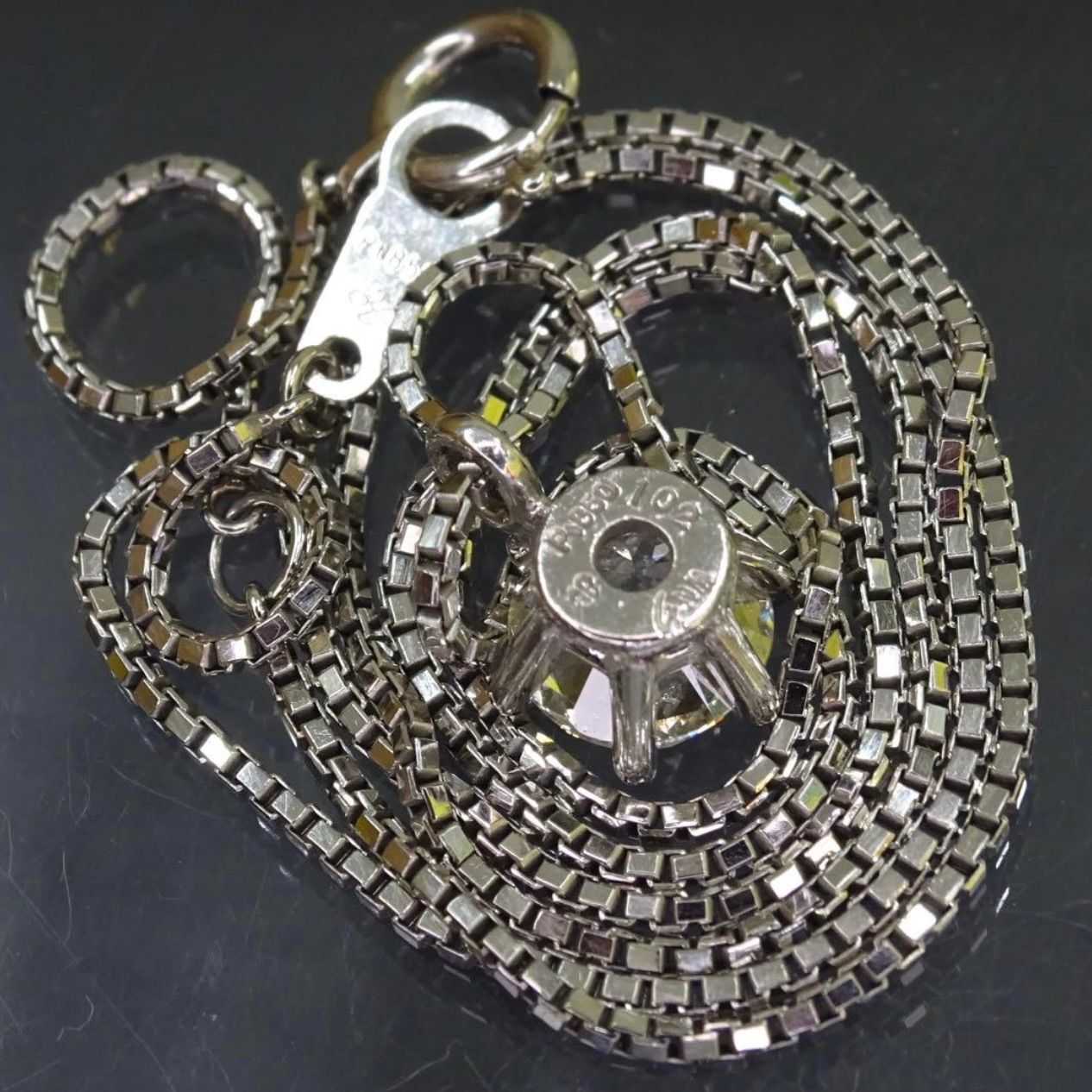 PT850プラチナ ダイヤモンドネックレス ジュエリーマキ 大粒