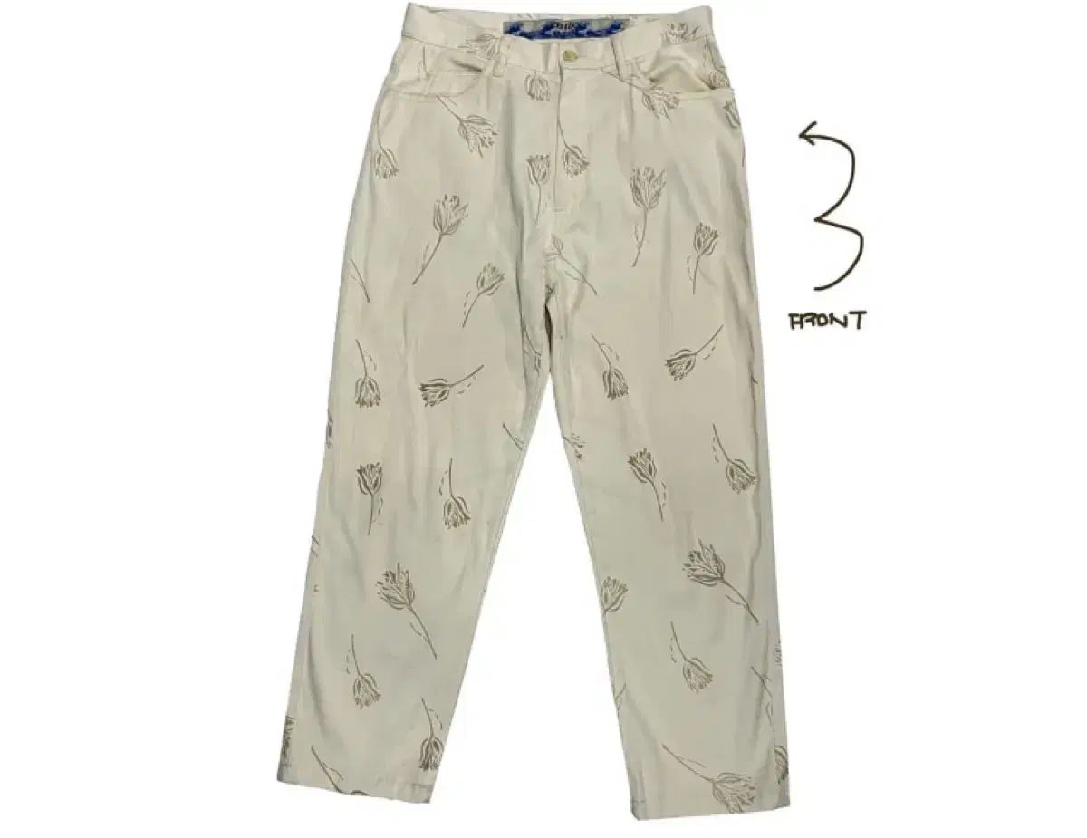 KENZO フラワー パータン コットン パンツ 27-28インチ