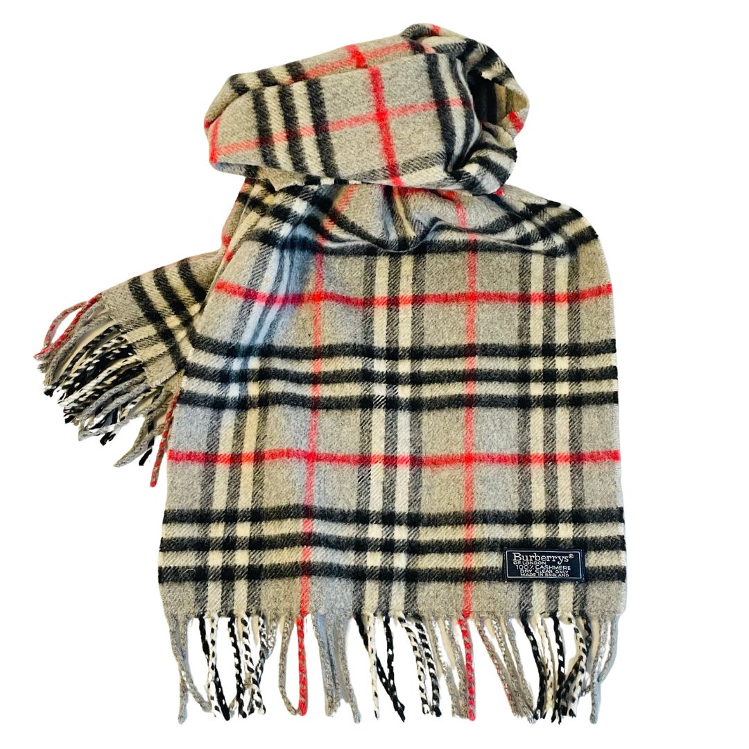 BURBERRY バーバリー カシミヤ マフラー グレー A704