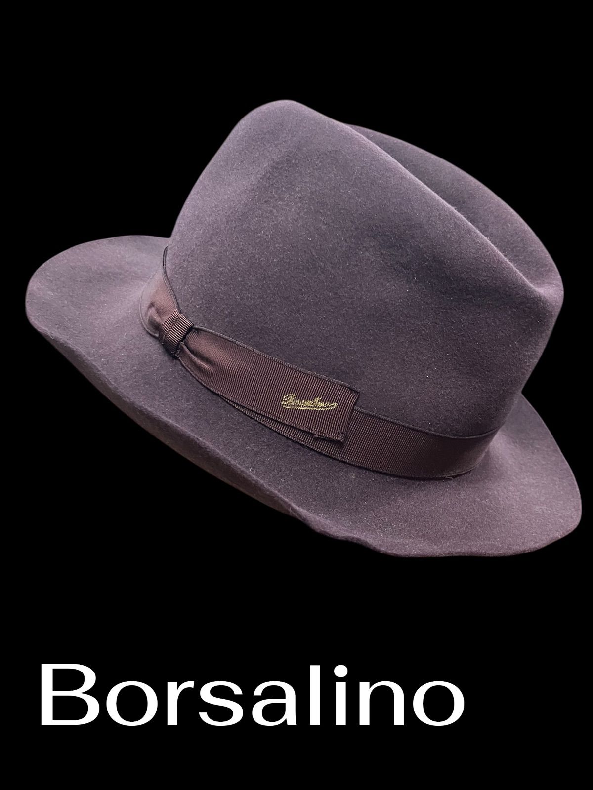 Borsalino ボルサリーノ ハット フェルト帽 紫 メンズファッション 帽子 アクセサリー お洒落な帽子 イタリア製