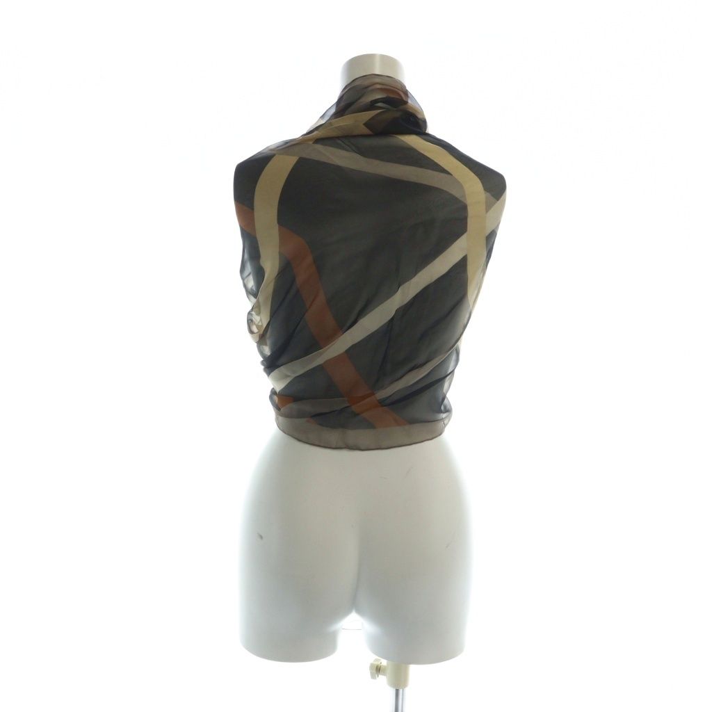 サルヴァトーレフェラガモ Salvatore Ferragamo 大判ストール スカーフ ロゴ 総柄 イタリア製 絹 シルク 茶 ブラウン GY19 |MQ