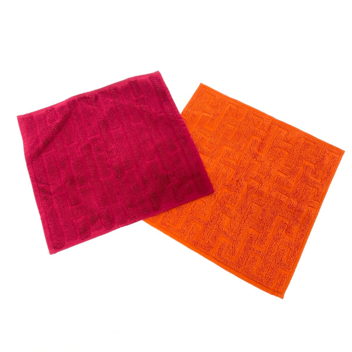 HERMES エルメス ステアーズ ハンドタオル2点 Hロゴ コットン オレンジ ユニセックス | 241002001463