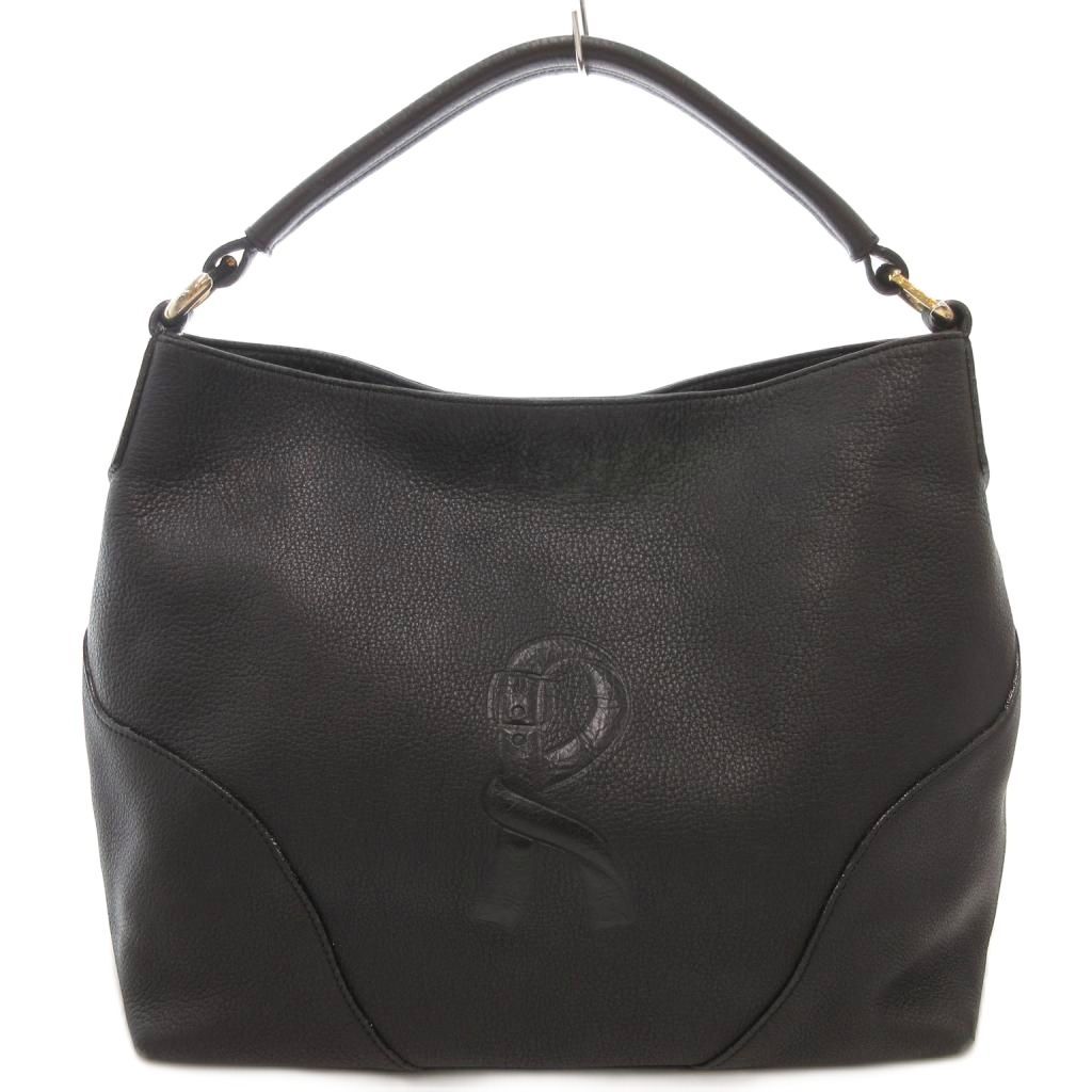 ロベルタディカメリーノ Roberta di Camerino レーネ ワンショルダー バッグ 肩掛け ロゴ レザー 黒 ブラック AE GY11