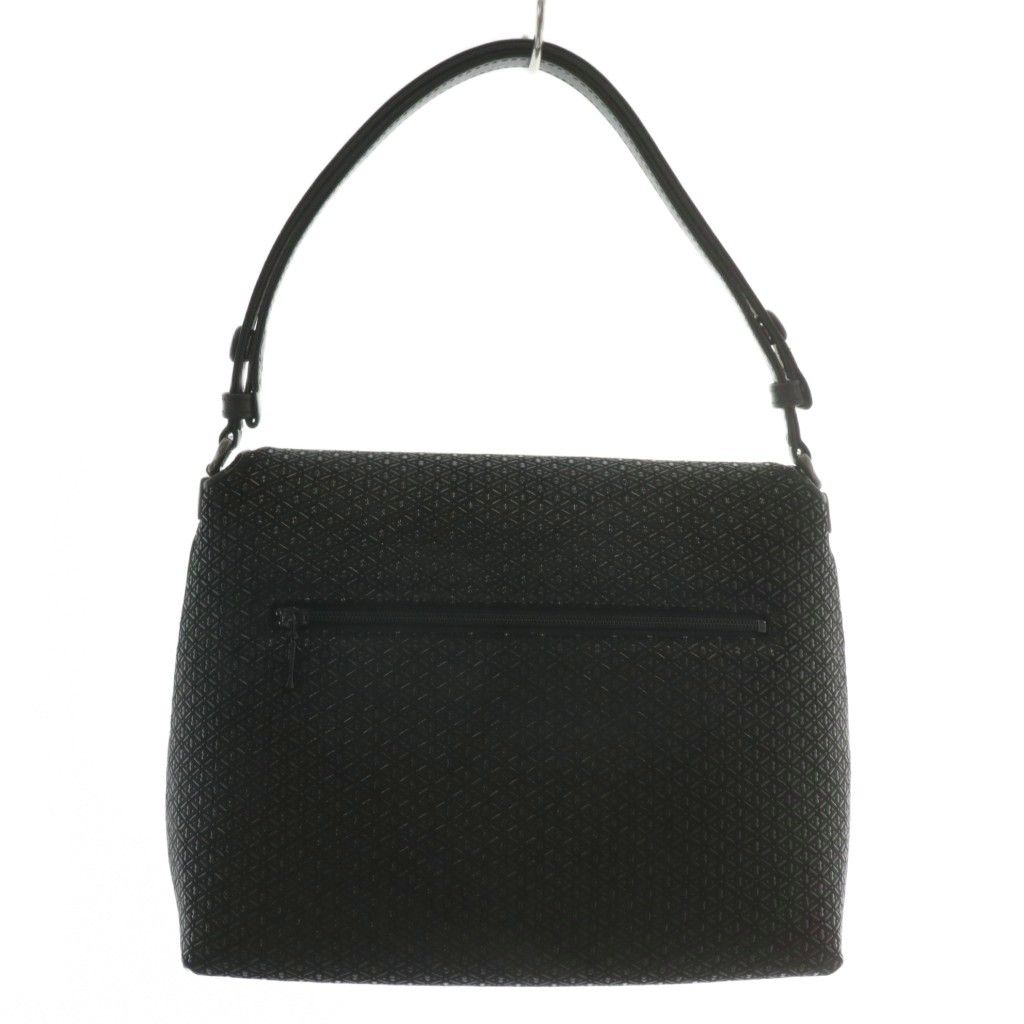 印傳屋 INDEN‐YA INDENYA ハンドバッグ 鹿革 漆 レザー マグネット 総柄 黒 ブラック XZ GY18