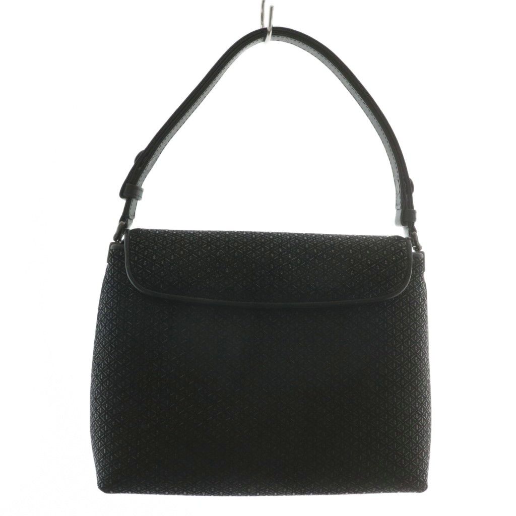 印傳屋 INDEN‐YA INDENYA ハンドバッグ 鹿革 漆 レザー マグネット 総柄 黒 ブラック XZ GY18