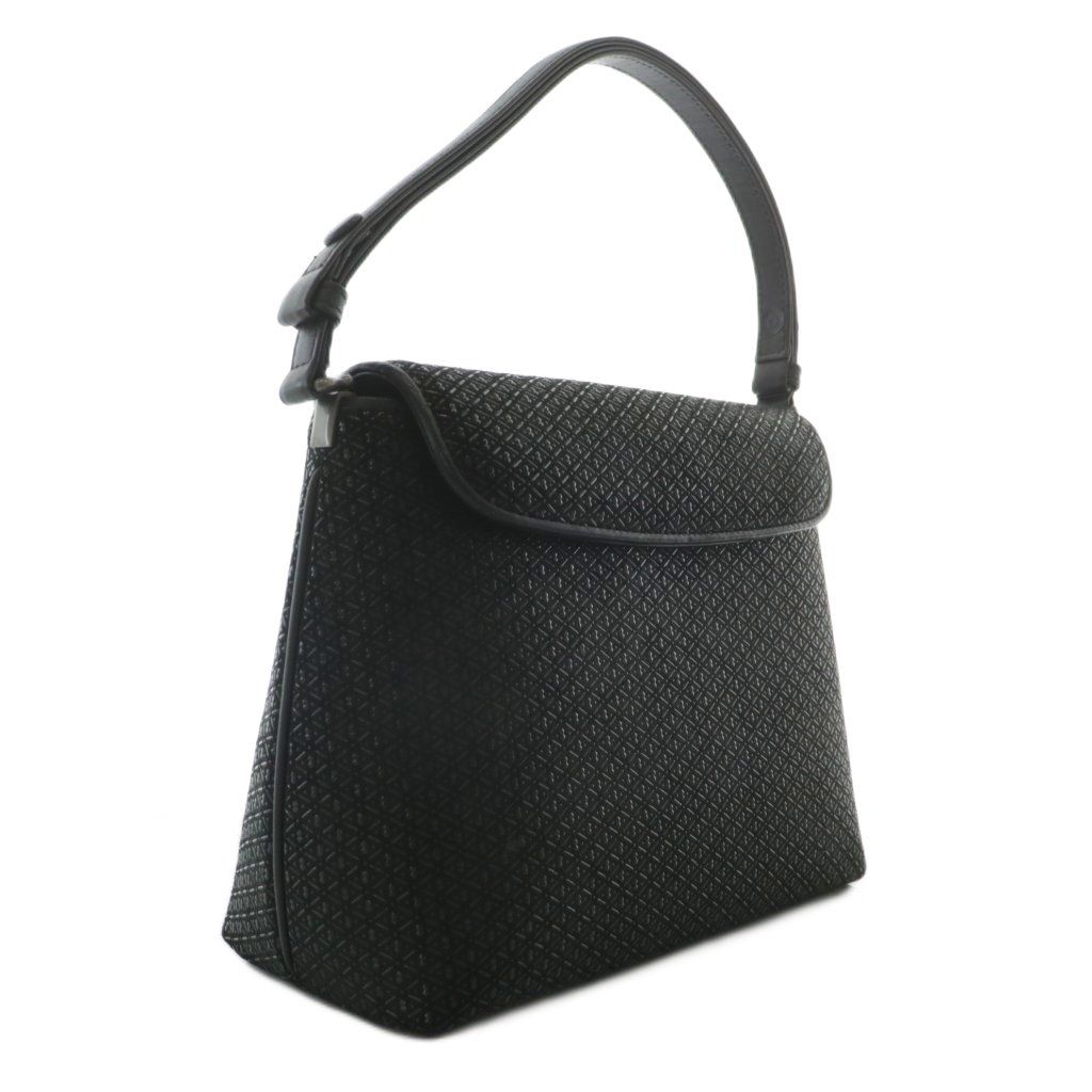 印傳屋 INDEN‐YA INDENYA ハンドバッグ 鹿革 漆 レザー マグネット 総柄 黒 ブラック XZ GY18 DECORATOM_COM_BR