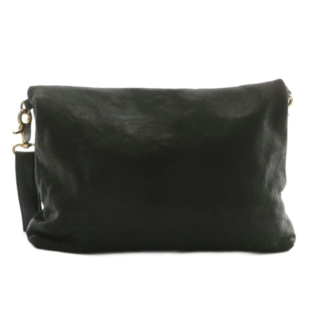 トリーバーチ TORY BURCH ショルダーバッグ レザー マグネット ロゴ ゴールド金具 黒 ブラック XZ GY11