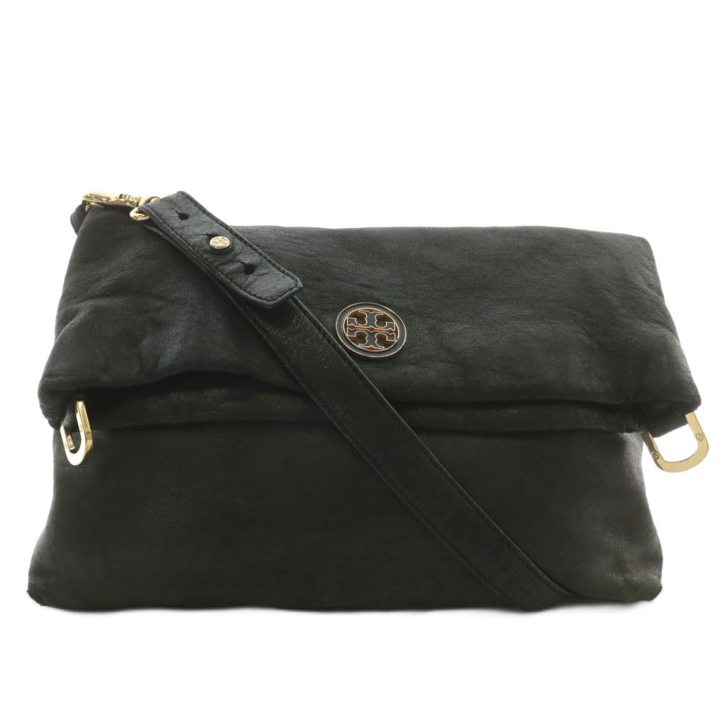 トリーバーチ TORY BURCH ショルダーバッグ レザー マグネット ロゴ ゴールド金具 黒 ブラック |XZ GY11