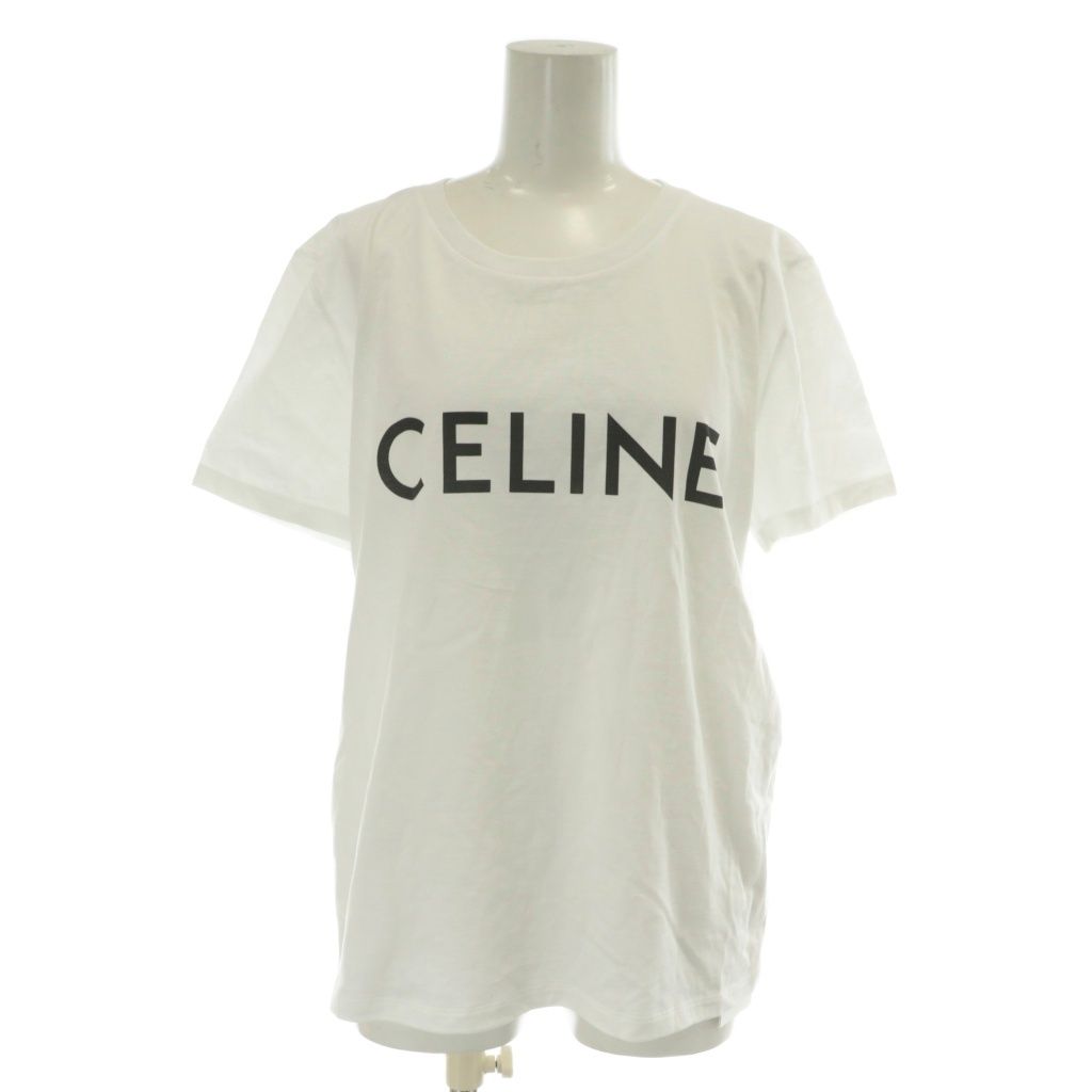 セリーヌ CELINE エディ期 Tシャツ カットソー 半袖 クルーネック ロゴ プリント M 白 ホワイト 2X314916G XZ GY18