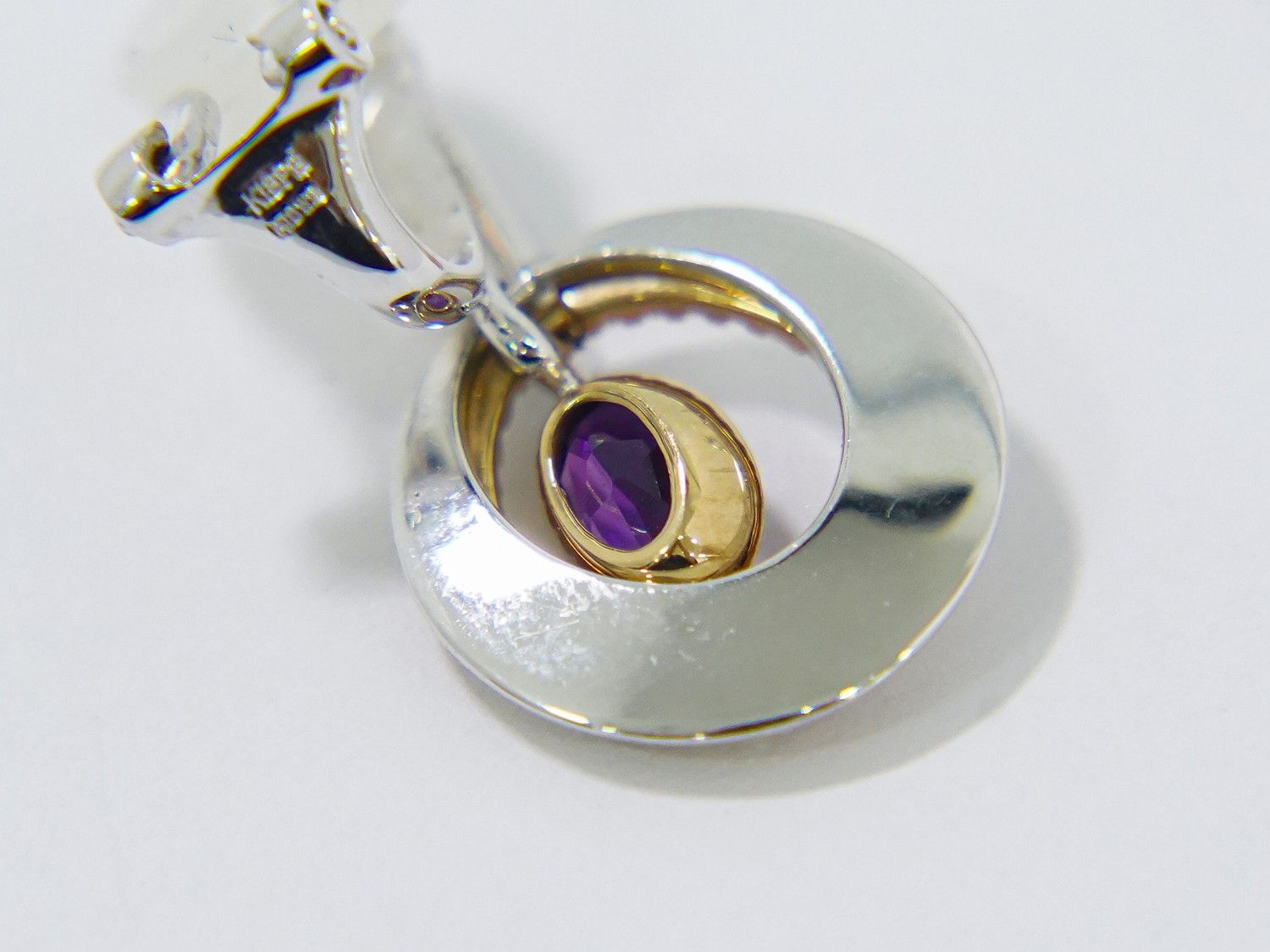 本物 エクレブ ECREVE アメシスト 0.42ct ×2 ダイヤモンド 0.09ct ×2 K18 WG PG イヤリング ホワイト ピンクゴールド パープル ジュエリー フォロー割