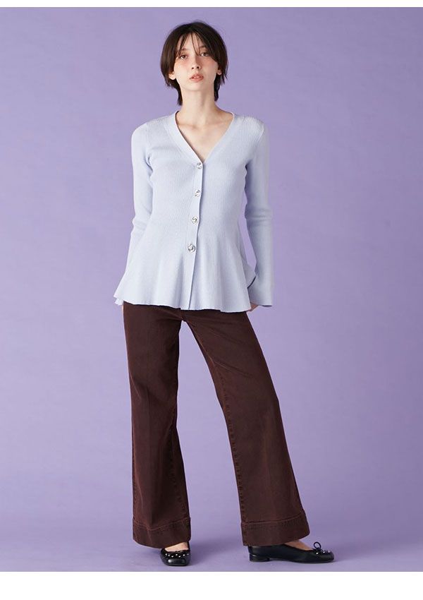 25秋冬 ペプラムニットカーディガン