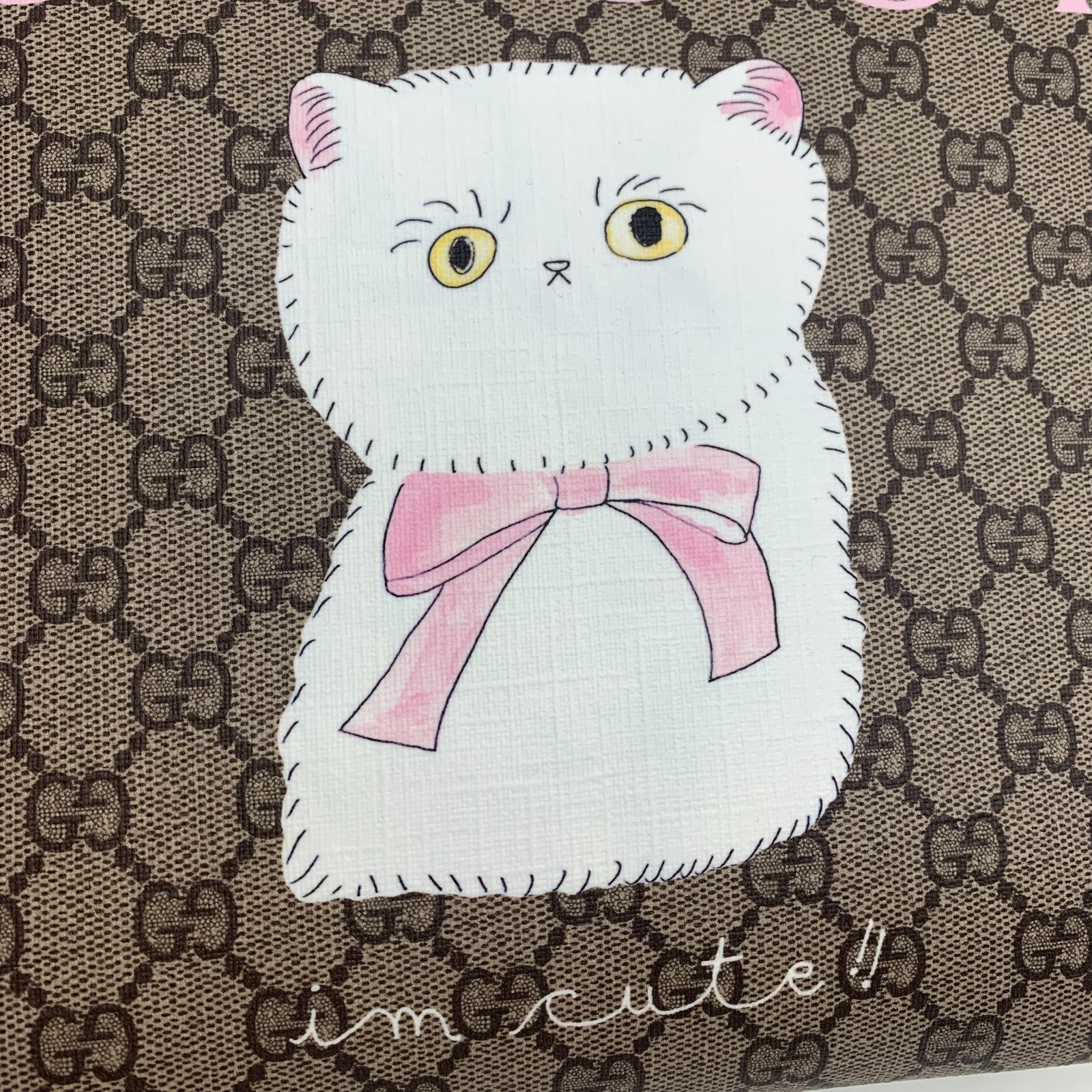 未使用 GUCCI グッチ トートバッグ ネコ GG スプリーム キャンバス