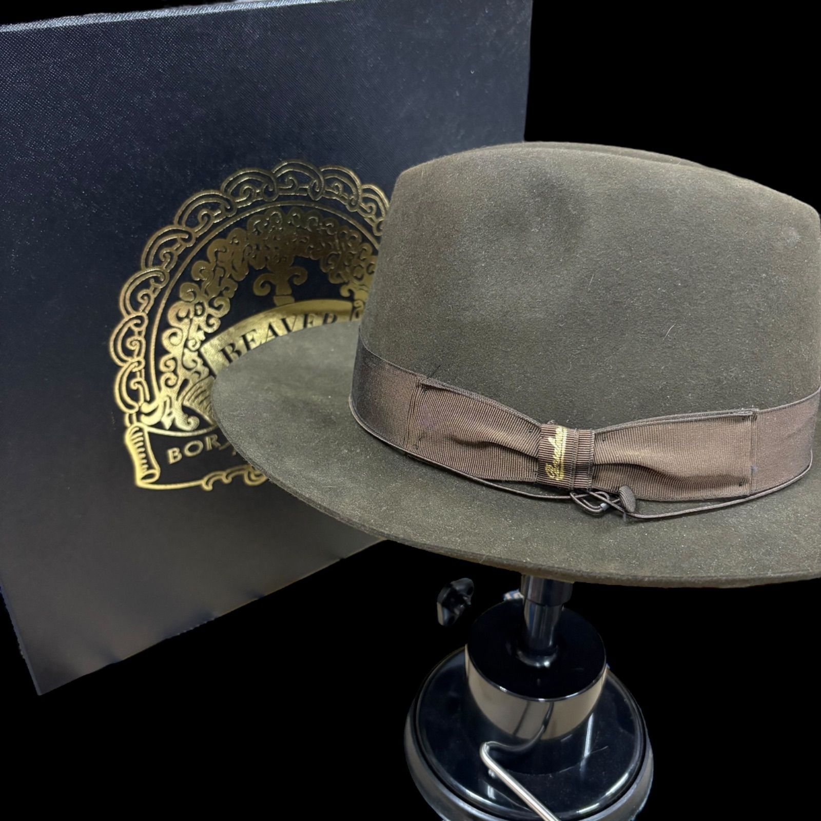 Borsalino フェルトハット メンズ ボルサリーノ カーキ イタリア製 アレッサンドリア BEAVER 中折れハット ビーバー ショートブリム