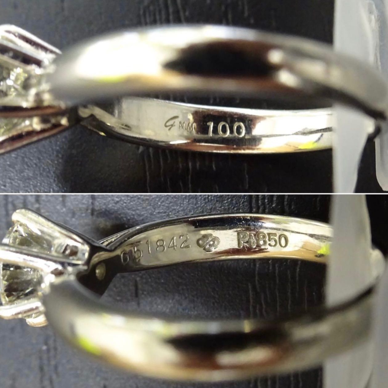 ジュエリーマキ pt850 プラチナ 大粒 天然ダイヤモンド1.00ct 立て爪