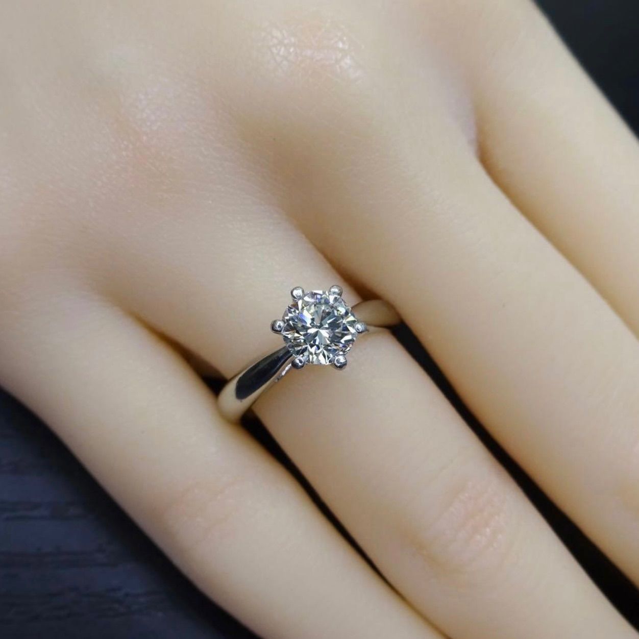 ジュエリーマキ pt850 プラチナ 大粒 天然ダイヤモンド1.00ct 立て爪