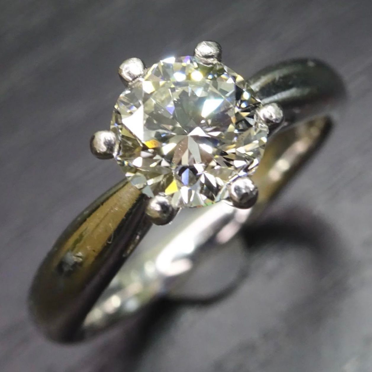 ジュエリーマキ pt850 プラチナ 大粒 天然ダイヤモンド1.00ct 立て爪