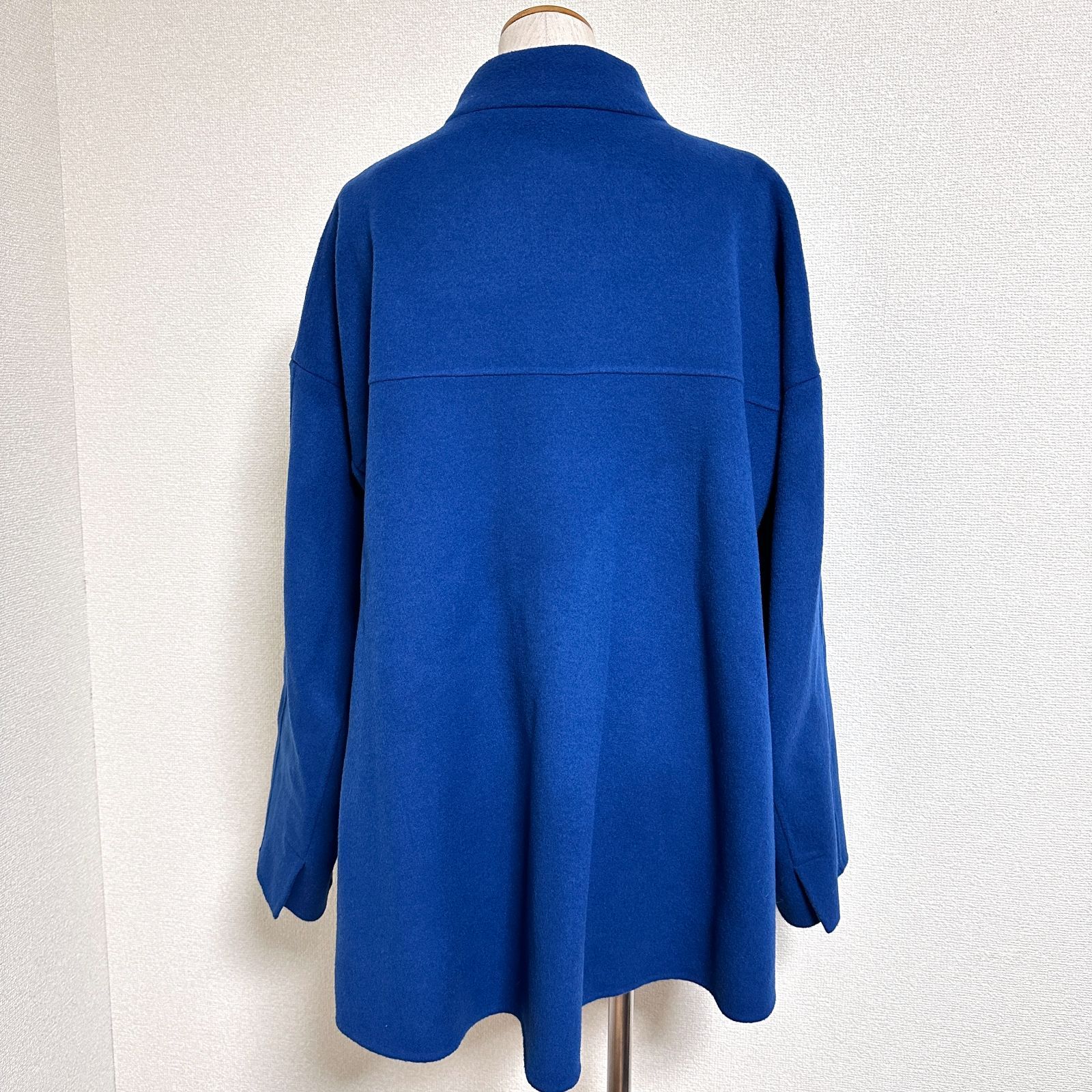 ENFOLD ソフトリバーオープンカラーコート ノーカラーウールコート 38