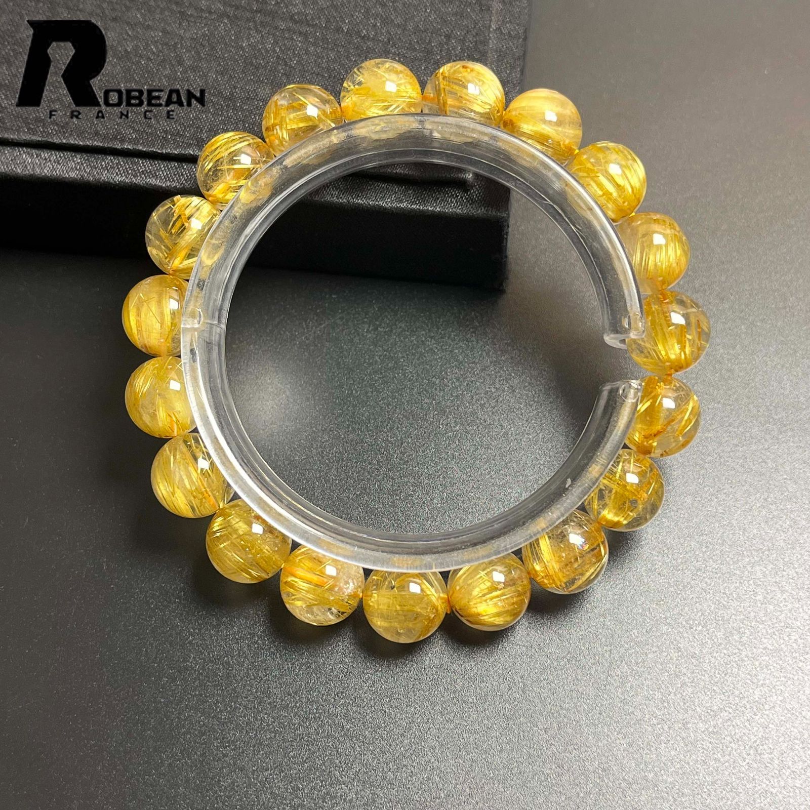 EU製 定価37万円 ROBEAN ! 満針ルチルクォーツ ブレスレット パワーストーン 天然石 金運 お守り プレゼント 11-11.4mm K1024159