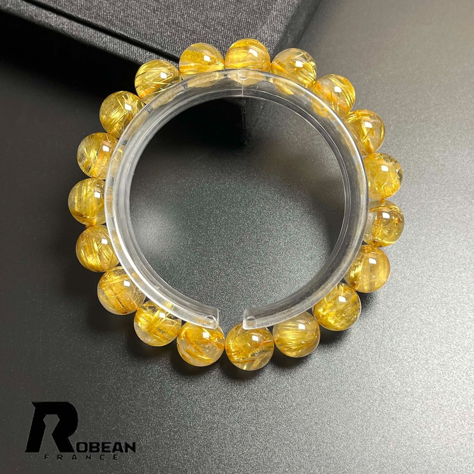 EU製 定価37万円 ROBEAN ! 満針ルチルクォーツ ブレスレット パワーストーン 天然石 金運 お守り プレゼント 11-11.4mm K1024159