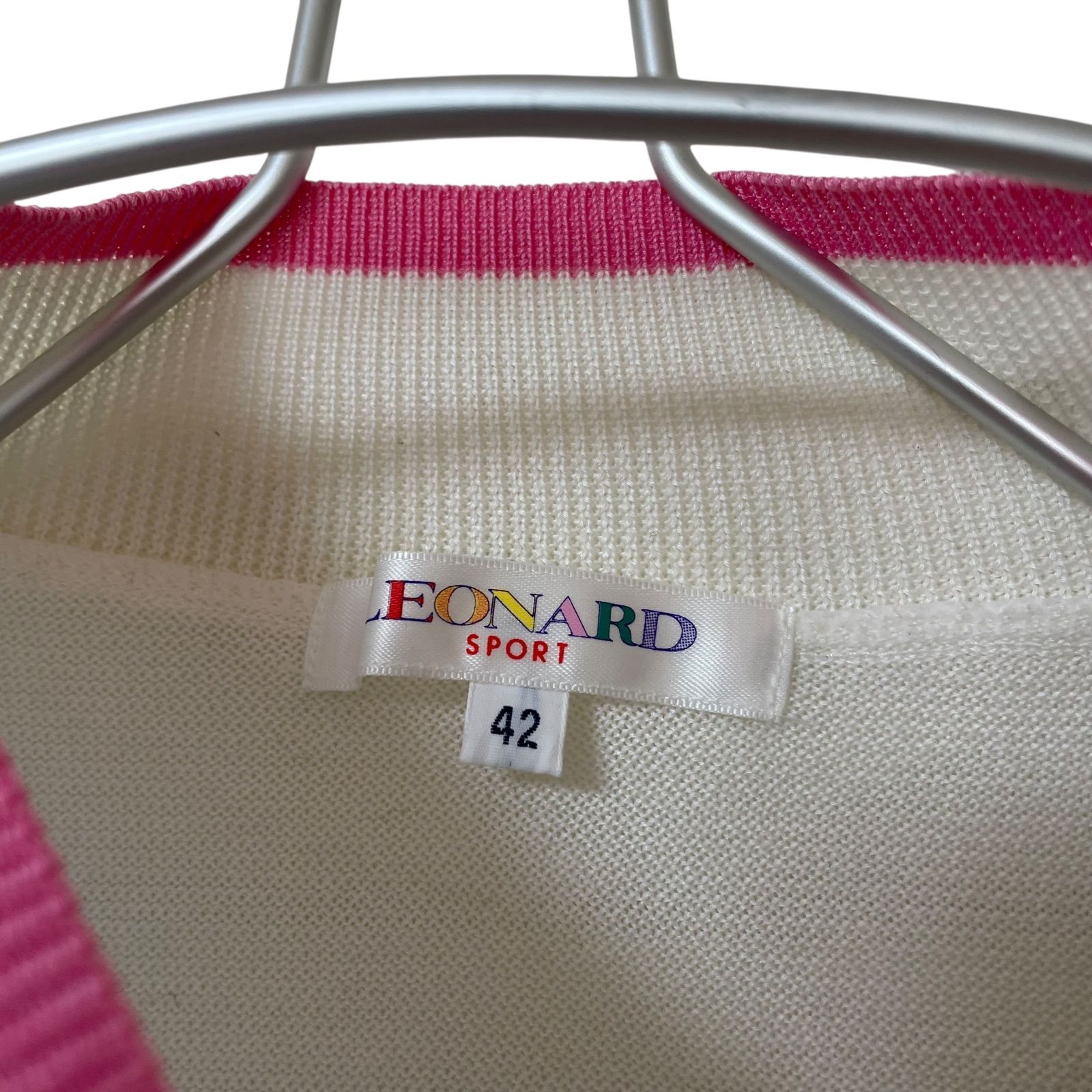 RE259【美品】LEONARD SPORT レオナールスポーツ 七分袖ニット マルチ