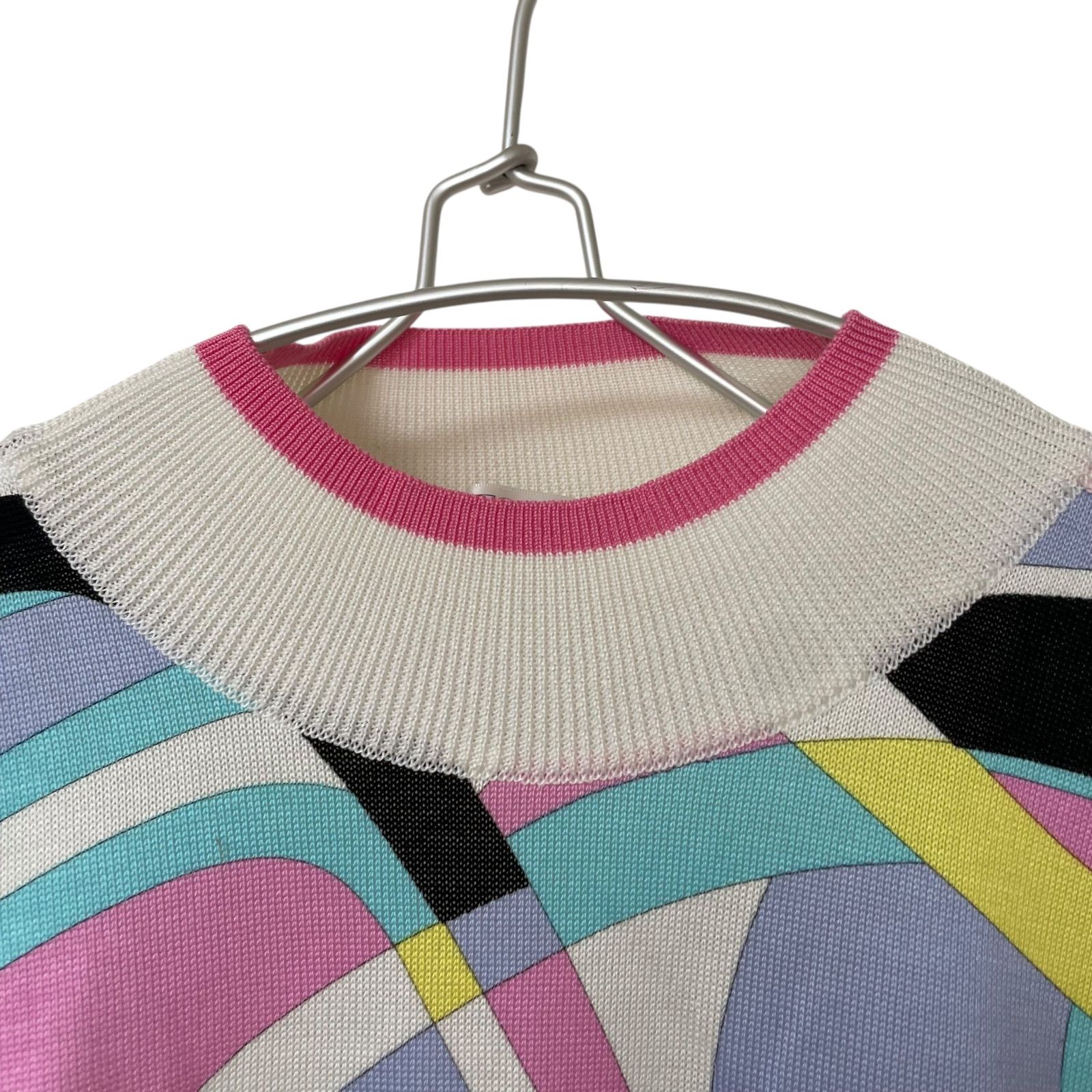 RE259【美品】LEONARD SPORT レオナールスポーツ 七分袖ニット マルチ