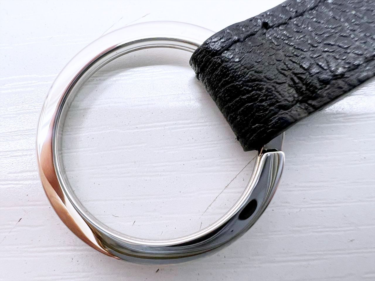 未使用保管 美品 BVLGARI ブルガリ マン キーリング 黒 シルバー