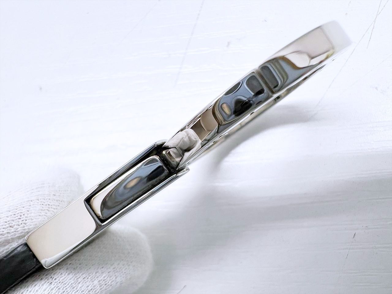 未使用保管　美品　BVLGARI　ブルガリ　マン　キーリング　黒　282704 未使用保管 美品 BVLGARI ブルガリ マン キーリング 黒 シルバー