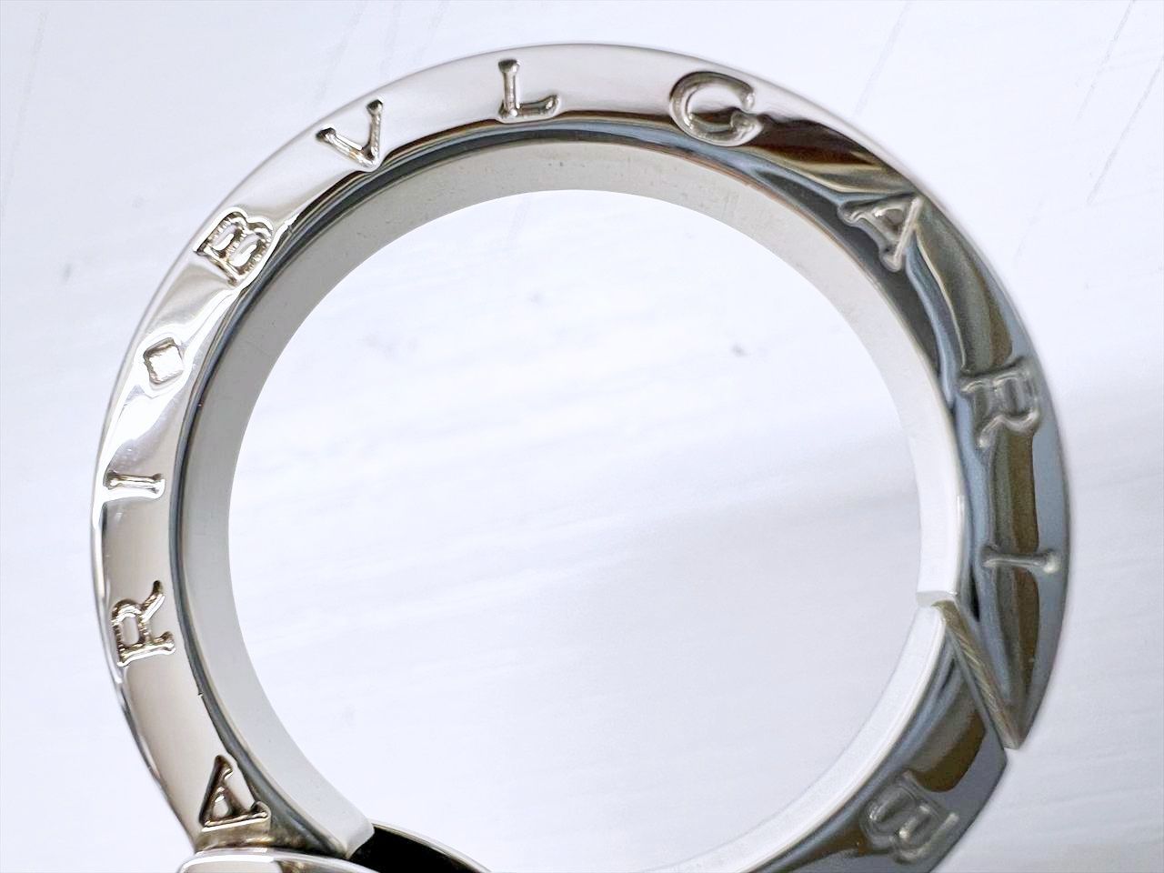 未使用保管　美品　BVLGARI　ブルガリ　マン　キーリング　黒　282704 未使用保管 美品 BVLGARI ブルガリ マン キーリング 黒 シルバー