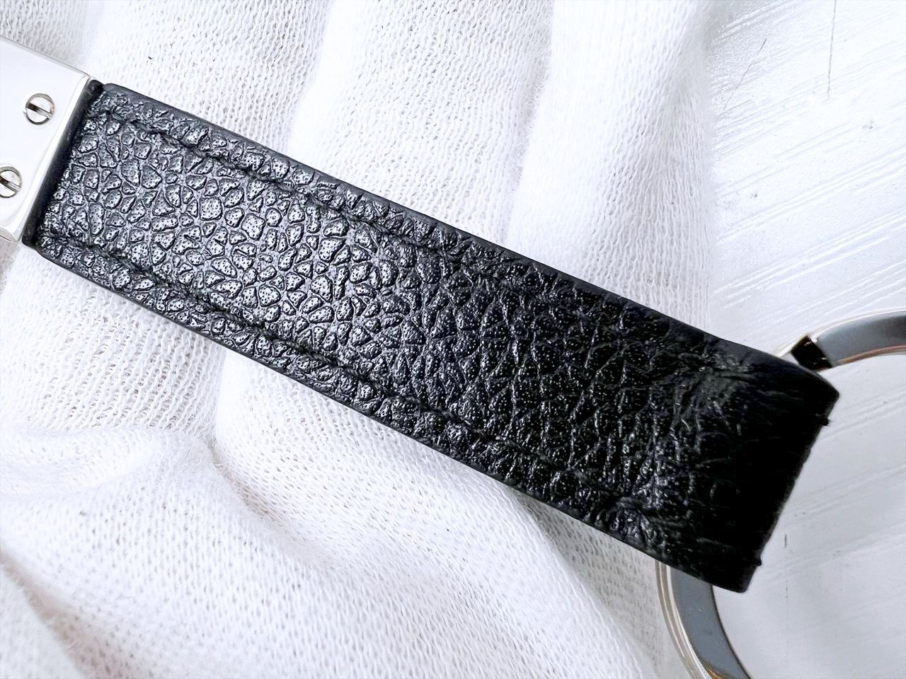 未使用保管 美品 BVLGARI ブルガリ マン キーリング 黒 シルバー