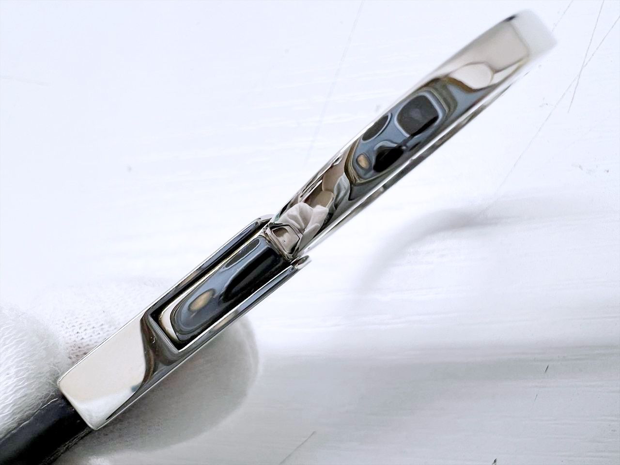 未使用保管 美品 BVLGARI ブルガリ マン キーリング 黒 シルバー