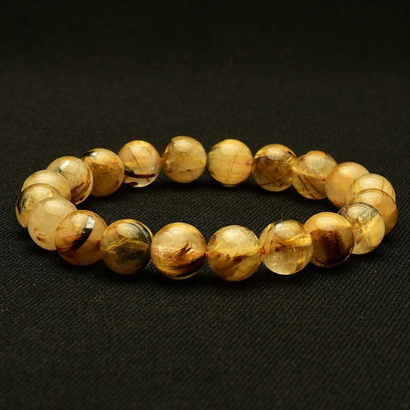 成功への加速 タイチンルチル 太陽放射ルチル ブレスレット 10mm GHB108 ルチルクォーツブレスレット 仕事運 金運 人間関係 成功を掴む 最強ルチル プレゼント 贈り物 太陽放射 30g 浄化発送 ギフト 京海堂 天然石の卸 京の蔵