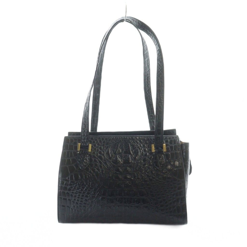 ジュンコシマダ JUNKO SHIMADA ショルダーバッグ トート レザー ゴールド金具 クロコダイル 黒 ブラック GY18 MQ