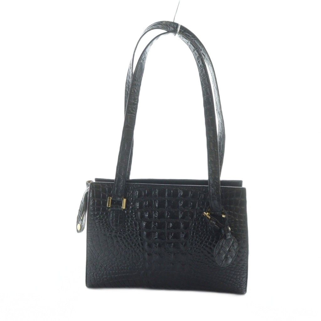 ジュンコシマダ JUNKO SHIMADA ショルダーバッグ トート レザー ゴールド金具 クロコダイル 黒 ブラック GY18 MQ