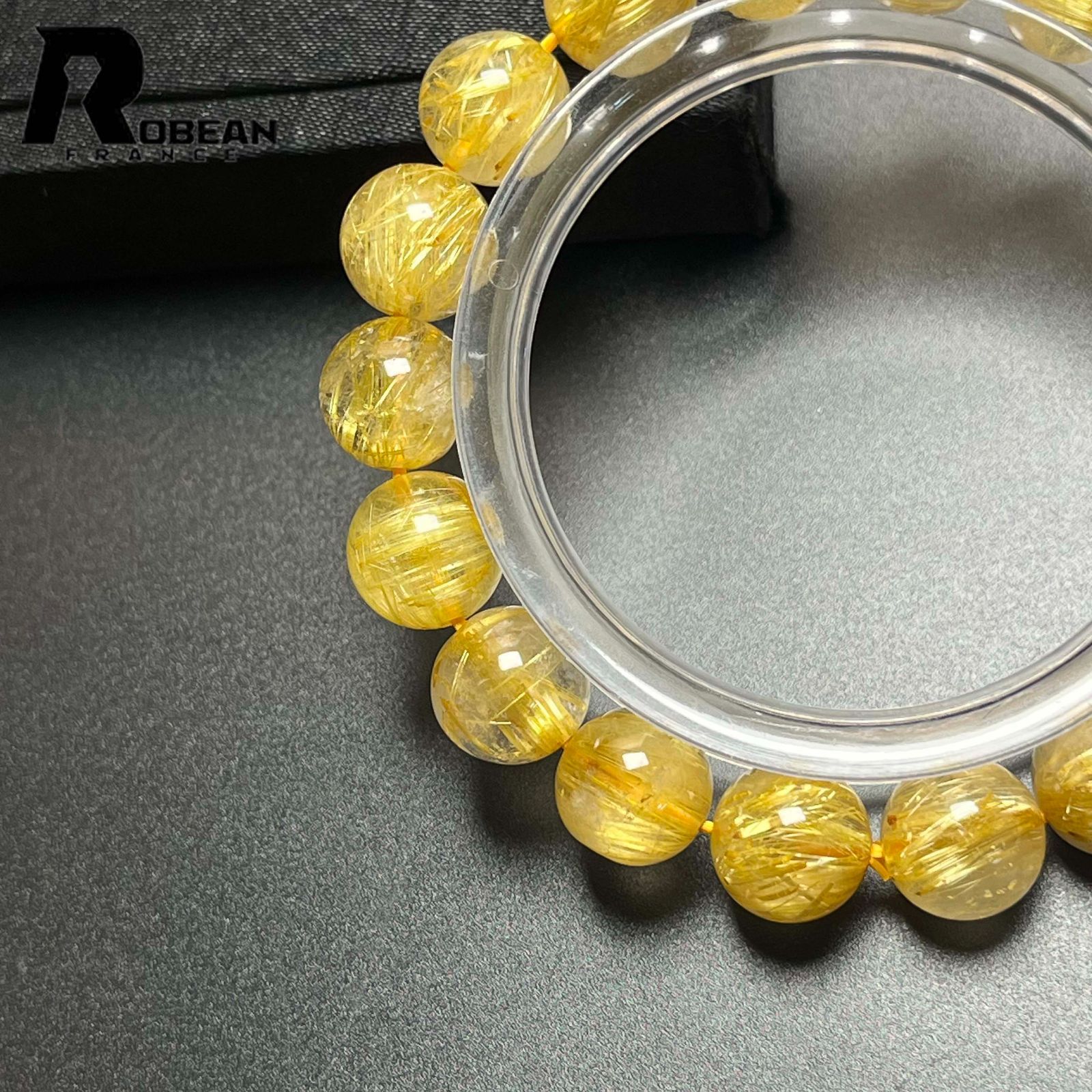 上級 EU製 定価34万円 ROBEAN ! 満針ルチルクォーツ ブレスレット パワーストーン 天然石 金運 お守り プレゼント 10.5-11.3mm K1024163 WWW_SHINETEETH_COM