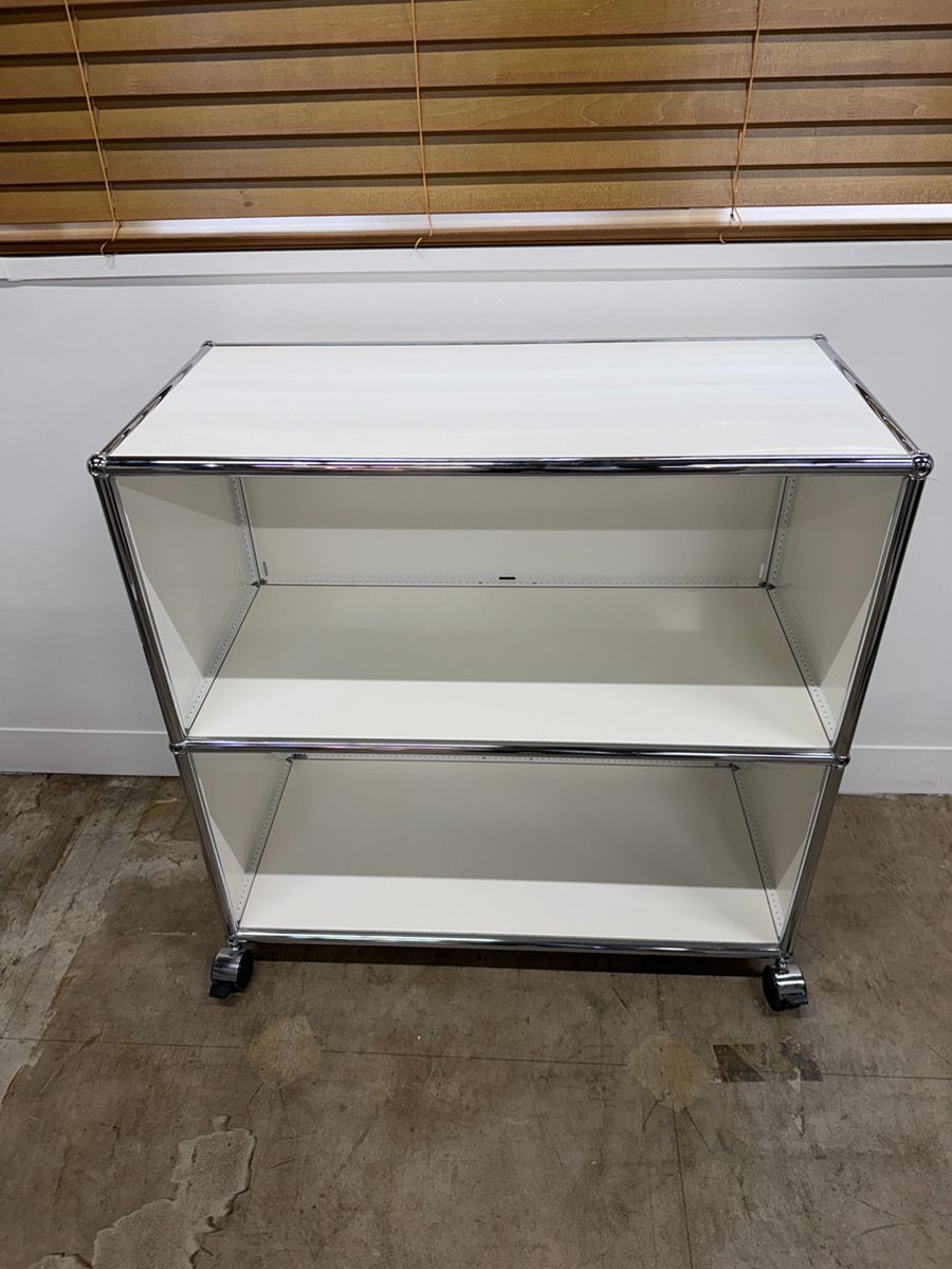 USMハラー オープンキャビネット 1列2段 ホワイト 白 ドアなし モジュール家具 収納棚 オフィス家具 デザイン家具 システム家具 オープンユニット ディスプレイラック