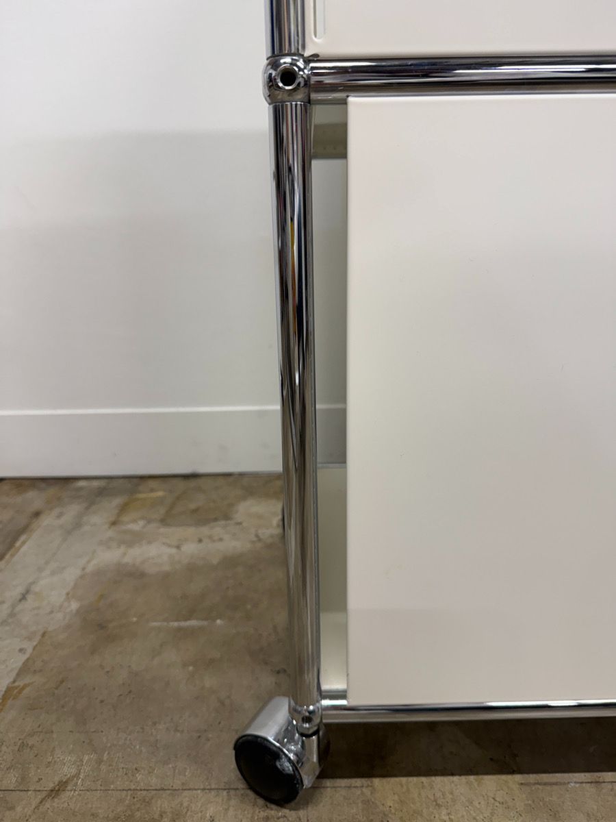 USMハラー オープンキャビネット 1列2段 ホワイト 白 ドアなし モジュール家具 収納棚 オフィス家具 デザイン家具 システム家具 オープンユニット ディスプレイラック MARWIL-DEMENAGEMENTS_CH