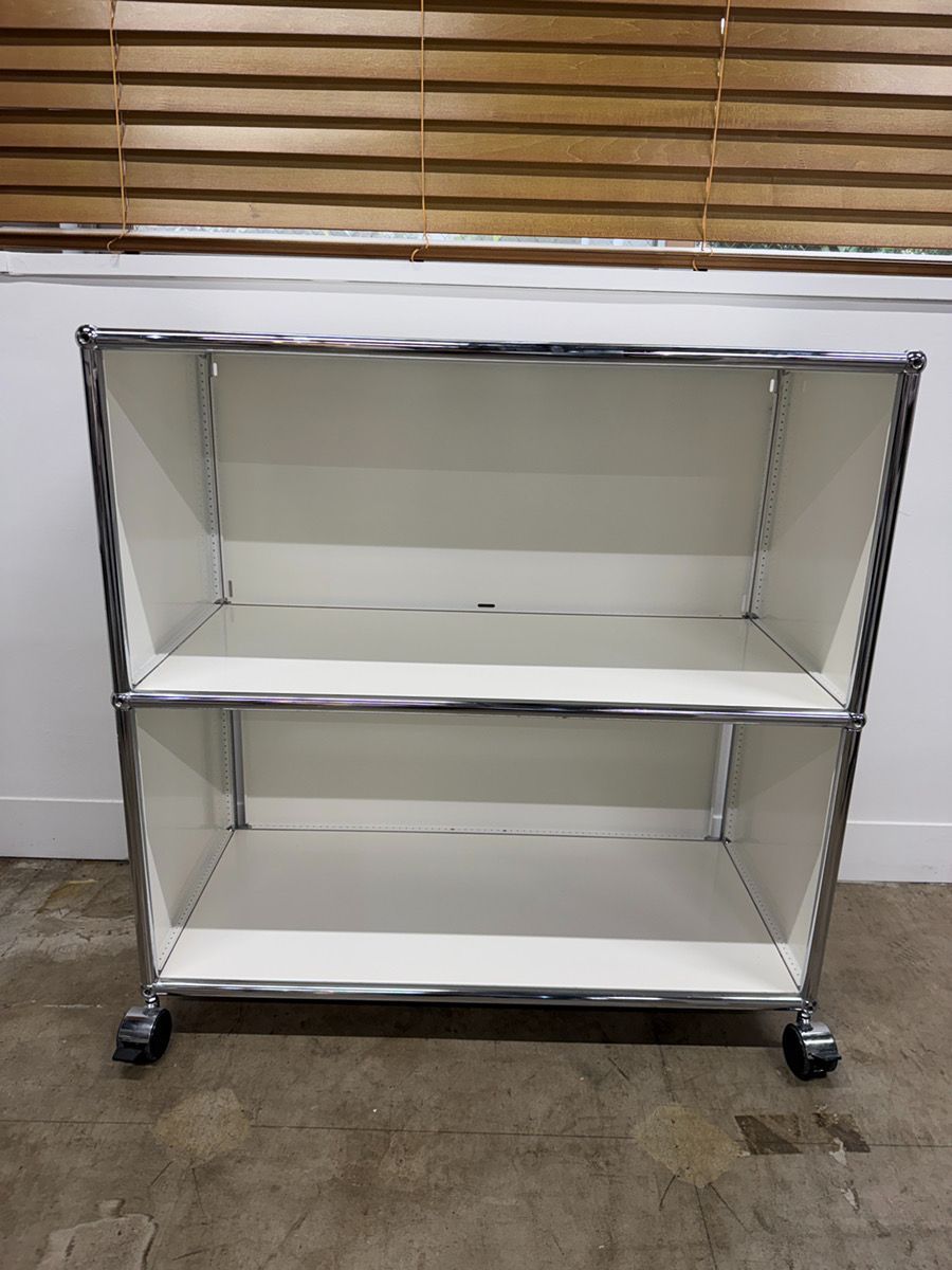 正規品 USMハラー オープンキャビネット 1列2段 ホワイト 白 ドアなし モジュール家具 収納棚 オフィス家具 デザイン家具 システム家具 オープンユニット ディスプレイラック