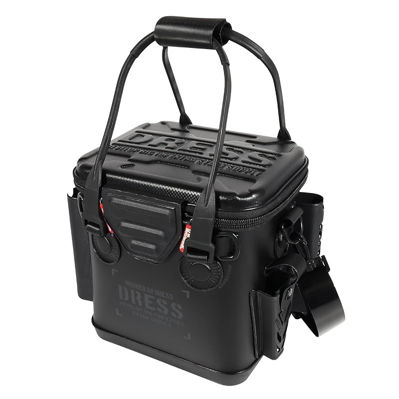 ドレス DRESS バッカン マイクロ メッシュポケット付き ステルスブラック 約12L 釣り用バケツ バッカン ロッドホルダー EVA 多機能 釣り 釣り具 釣り用ケース 防水 収納コンテナ タックルバッグ 0