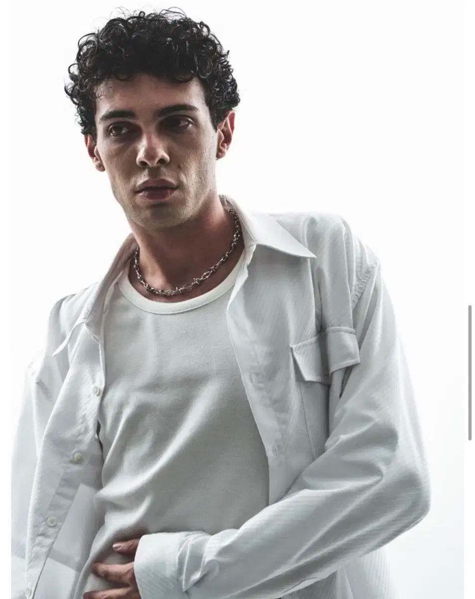 ヘレット リブド スリム クロップド Uネック ロングスリーブ M