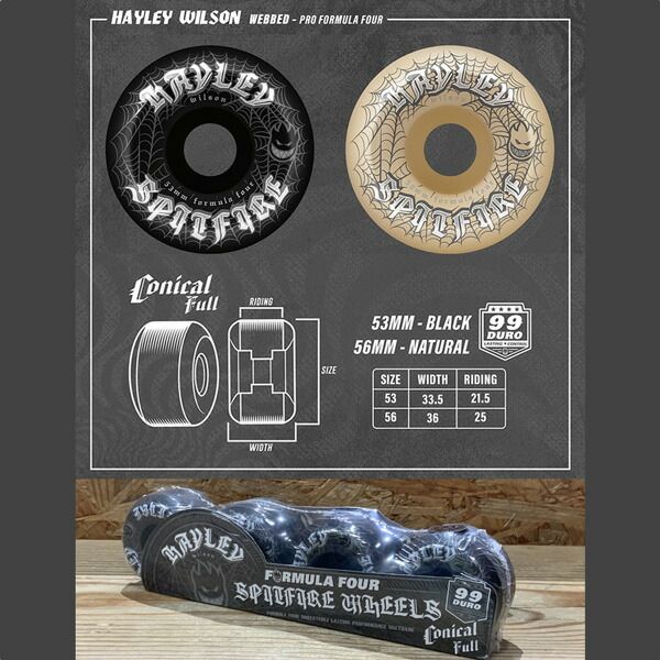 スピットファイア ウィール SPITFIRE F4 99DU 53mm CONICAL FULL SHAPE HAYLEY WILSON WEBBED BLACK LLC-HASEGAWATOSO_COM