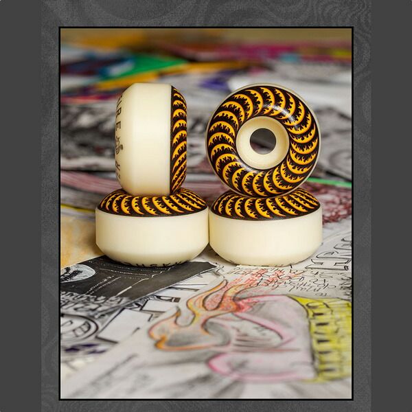 スピットファイア ウィール F 4 99 DU 52 mm CLASSIC SHAPE THRASHER x SPITFIRE FLAME NATURAL スラッシャーxスピット デッキ パーツ スケートボード ストリート系スポーツ