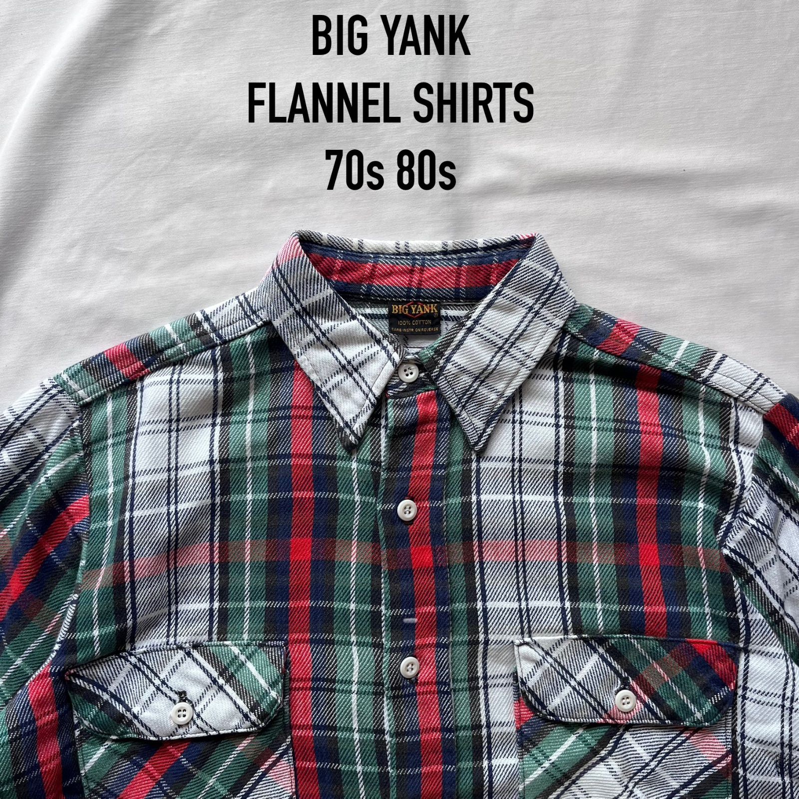 big yankビッグヤンク 長袖シャツ ネルシャツ ヘビネル 70s 80s 黒タグ 