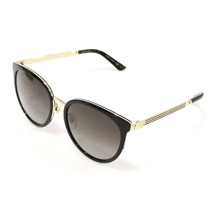 グッチ GG0077SK ブラック フレーム WEB 装飾 サングラス CO64015GU